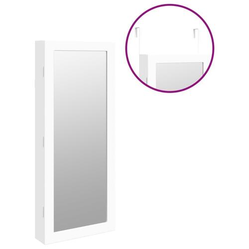 Væghængt spejlskab med LED-lys hvid