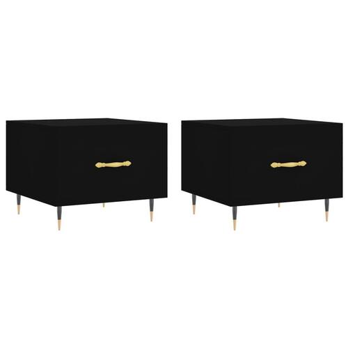 Sofaborde 2 stk. 50x50x40 cm konstrueret træ sort