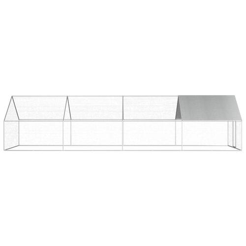 Udendørs hønsebur 2,75x8x1,92 m galvaniseret stål