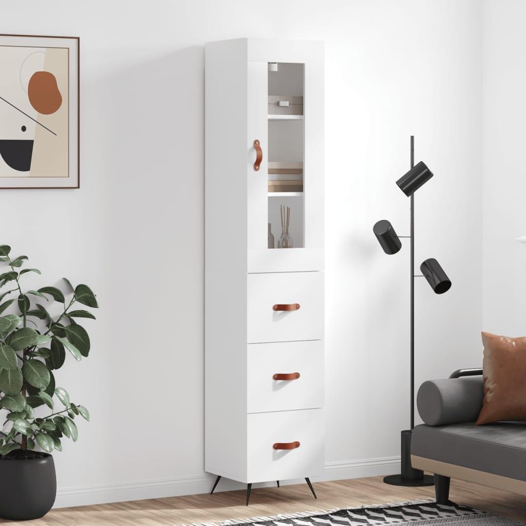 Skab 34,5x34x180 cm konstrueret træ hvid