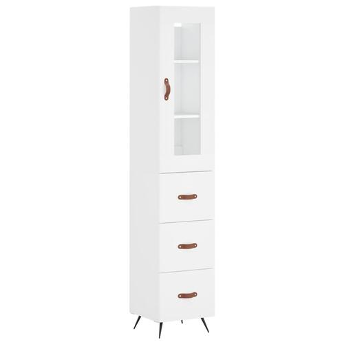 Skab 34,5x34x180 cm konstrueret træ hvid