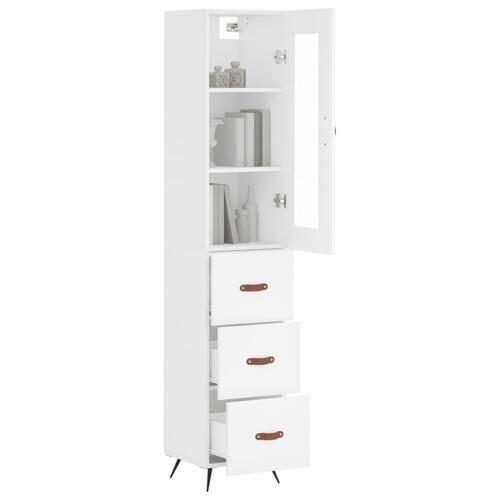 Skab 34,5x34x180 cm konstrueret træ hvid