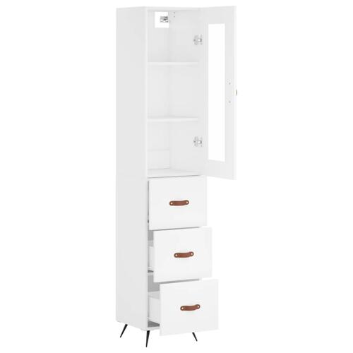 Skab 34,5x34x180 cm konstrueret træ hvid