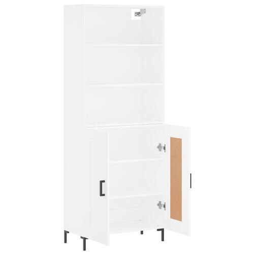 Højskab 69,5x34x180 cm konstrueret træ hvid