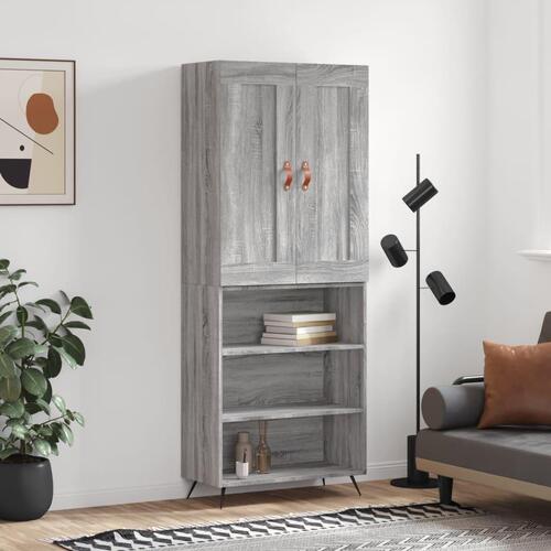 Højskab 69,5x34x180 cm konstrueret træ grå sonoma-eg