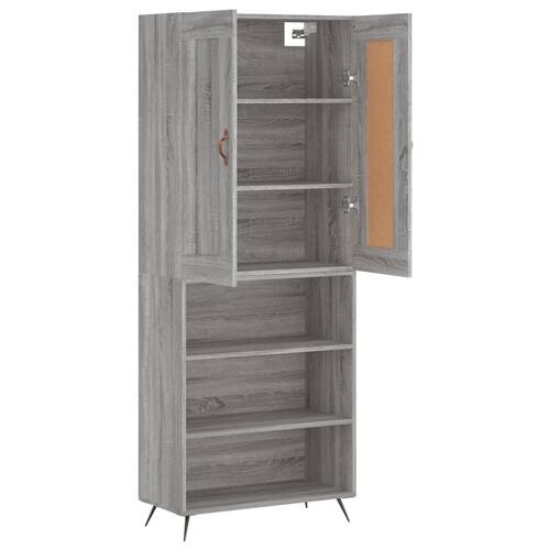 Højskab 69,5x34x180 cm konstrueret træ grå sonoma-eg