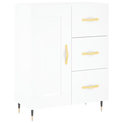 Højskab 69,5x34x180 cm konstrueret træ hvid