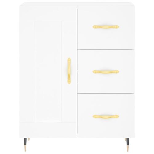 Højskab 69,5x34x180 cm konstrueret træ hvid