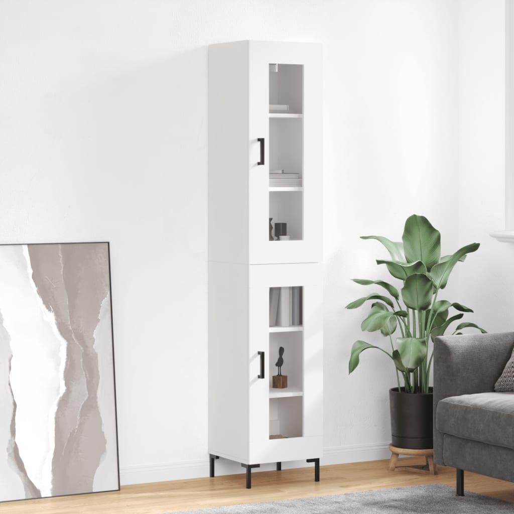 Skab 34,5x34x180 cm konstrueret træ hvid