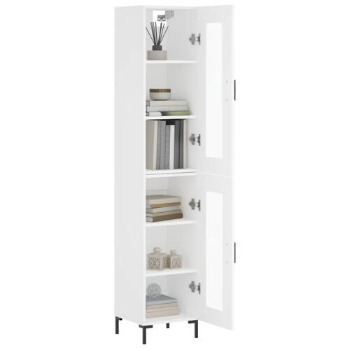 Skab 34,5x34x180 cm konstrueret træ hvid