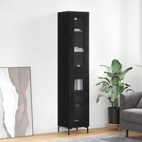 Skab 34,5x34x180 cm konstrueret træ sort