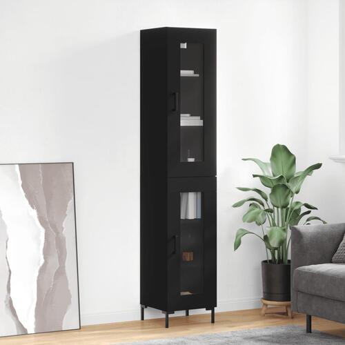 Skab 34,5x34x180 cm konstrueret træ sort