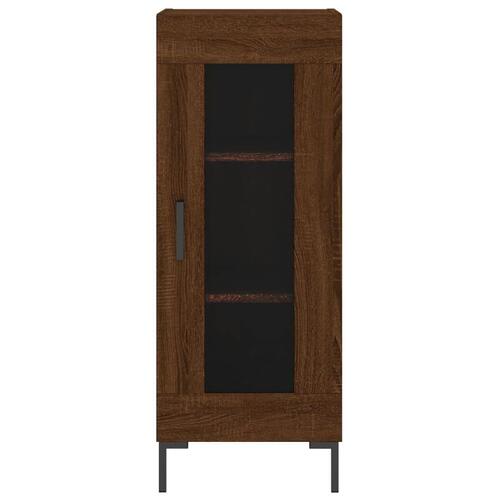 Skab 34,5x34x180 cm konstrueret træ brun egetræsfarve
