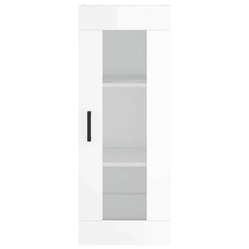 Skab 34,5x34x180 cm konstrueret træ hvid højglans