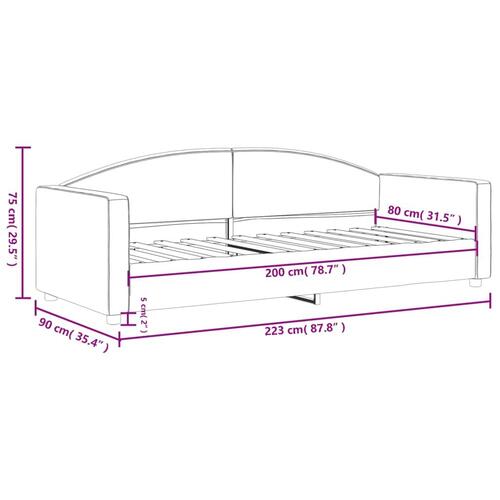 Daybed 80x200 cm stof mørkegrå