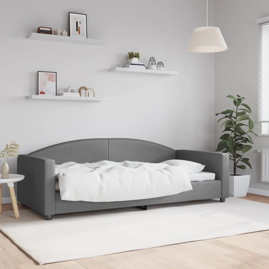 daybed 90x200 cm stof mørkegrå