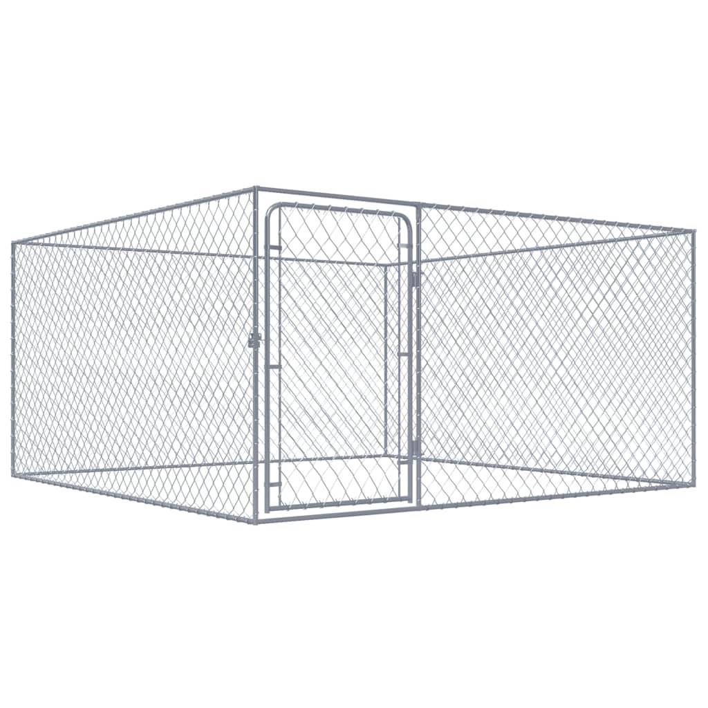 Udendørs hundeløbegård 2 x 2 x 1 m galvaniseret stål