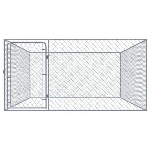 Udendørs hundeløbegård 2 x 2 x 1 m galvaniseret stål