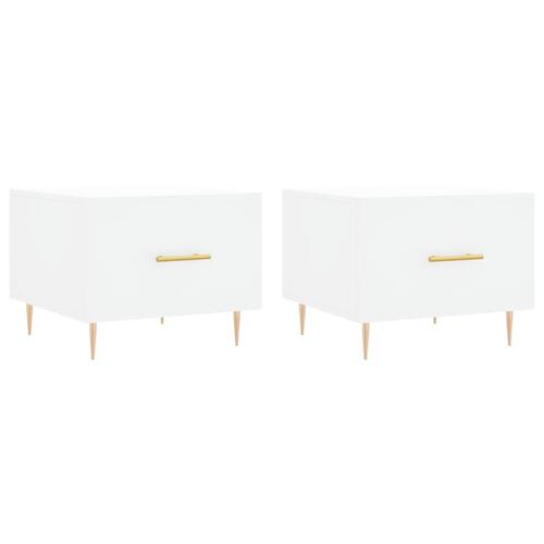 Sofaborde 2 stk. 50x50x40 cm konstrueret træ hvid