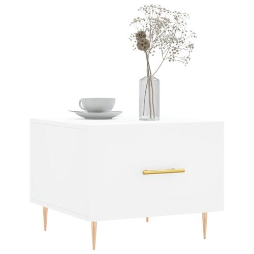 Sofaborde 2 stk. 50x50x40 cm konstrueret træ hvid