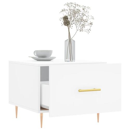 Sofaborde 2 stk. 50x50x40 cm konstrueret træ hvid