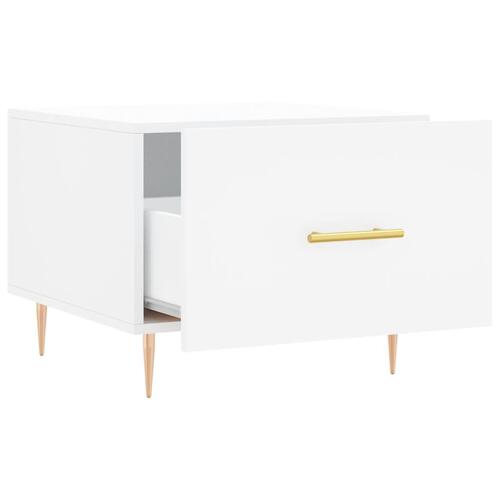 Sofaborde 2 stk. 50x50x40 cm konstrueret træ hvid