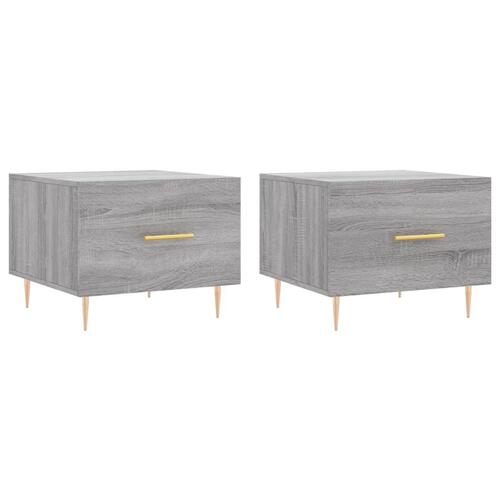 Sofaborde 2 stk. 50x50x40 cm konstrueret træ grå sonoma-eg