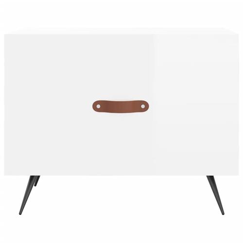 Sofaborde 2 stk. 50x50x40 cm konstrueret træ hvid højglans