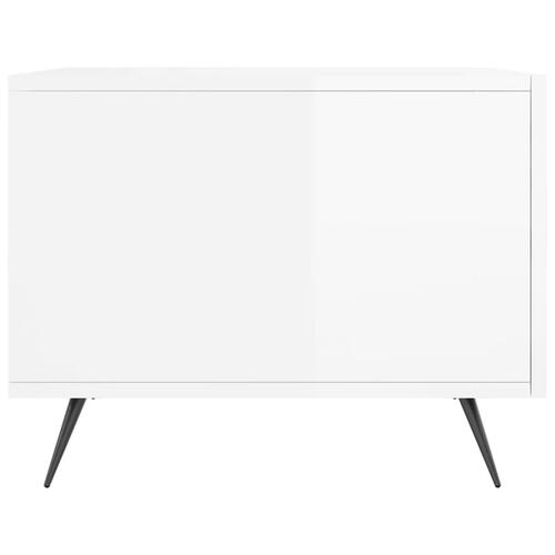 Sofaborde 2 stk. 50x50x40 cm konstrueret træ hvid højglans
