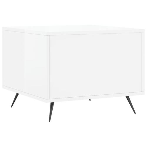 Sofaborde 2 stk. 50x50x40 cm konstrueret træ hvid højglans
