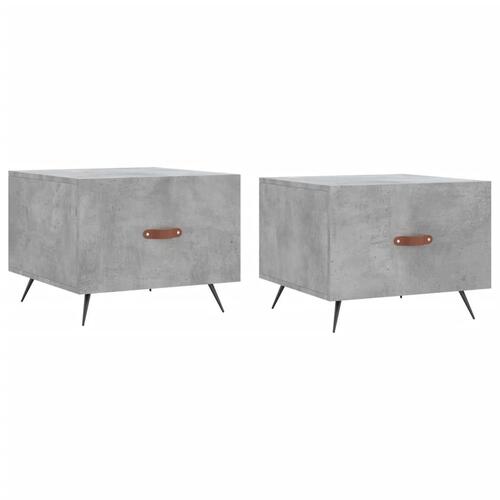 Sofaborde 2 stk. 50x50x40 cm konstrueret træ betongrå
