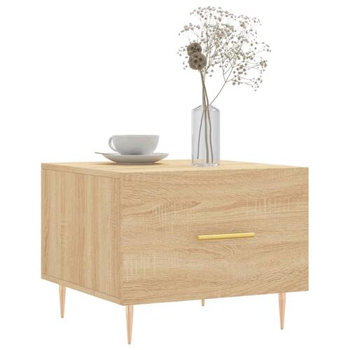 Sofaborde 2 stk. 50x50x40 cm konstrueret træ sonoma-eg