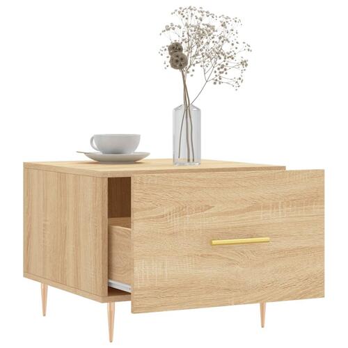 Sofaborde 2 stk. 50x50x40 cm konstrueret træ sonoma-eg