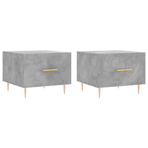 Sofaborde 2 stk. 50x50x40 cm konstrueret træ betongrå
