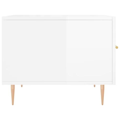 Sofaborde 2 stk. 50x50x40 cm konstrueret træ hvid højglans