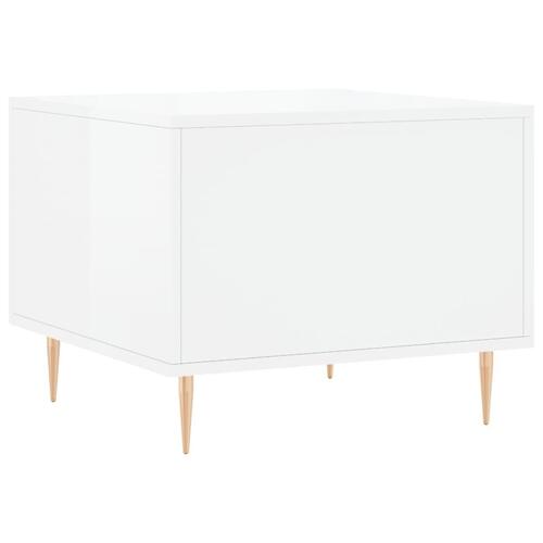 Sofaborde 2 stk. 50x50x40 cm konstrueret træ hvid højglans