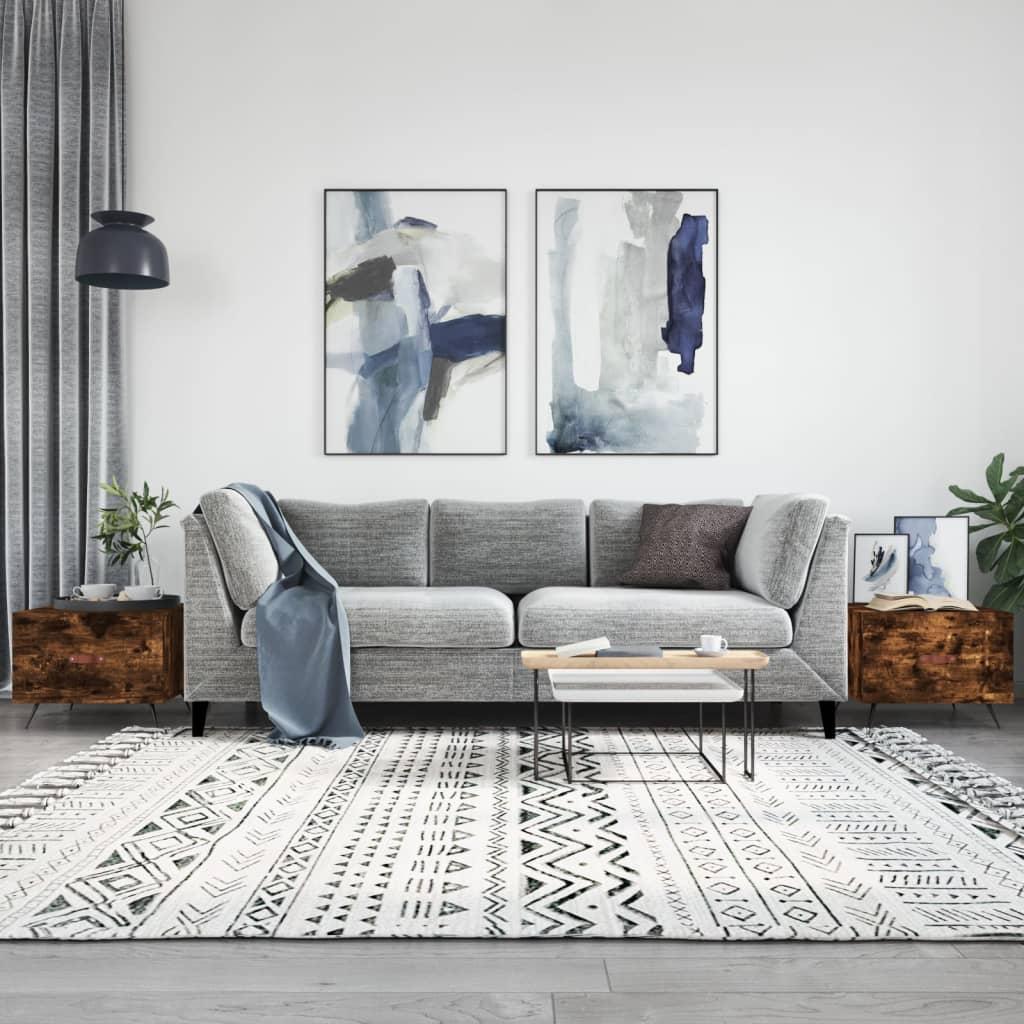 Sofaborde 2 stk. 50x50x40 cm konstrueret træ røget egetræsfarve