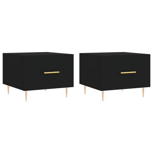 Sofaborde 2 stk. 50x50x40 cm konstrueret træ sort