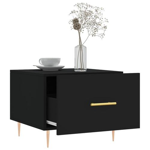 Sofaborde 2 stk. 50x50x40 cm konstrueret træ sort