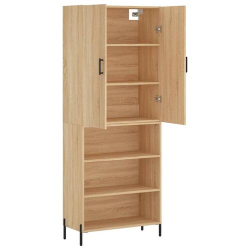 Højskab 69,5x34x180 cm konstrueret træ sonoma-eg
