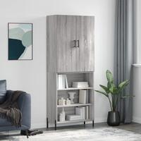 Højskab 69,5x34x180 cm konstrueret træ grå sonoma-eg