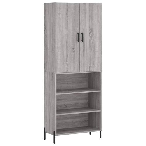 Højskab 69,5x34x180 cm konstrueret træ grå sonoma-eg