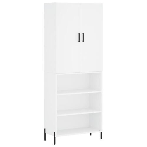 Højskab 69,5x34x180 cm konstrueret træ hvid