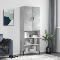 Højskab 69,5x34x180 cm konstrueret træ betongrå