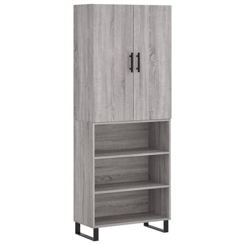 Højskab 69,5x34x180 cm konstrueret træ grå sonoma-eg