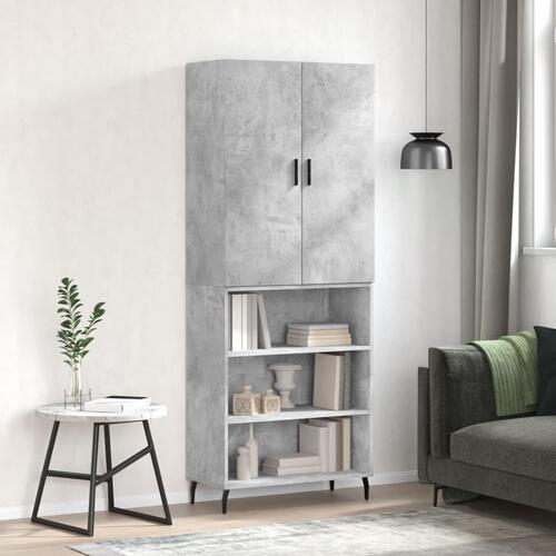 Højskab 69,5x34x180 cm konstrueret træ betongrå