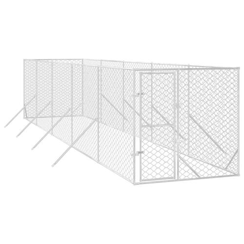 Udendørs hundegård 2x10x2 m galvaniseret stål sølvfarvet