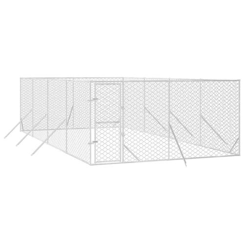 Udendørs hundegård 4x8x2 m galvaniseret stål sølvfarvet