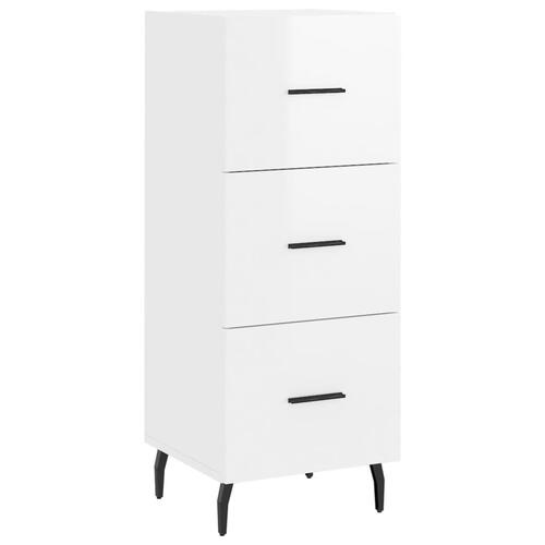 Skab 34,5x34x180 cm konstrueret træ hvid højglans