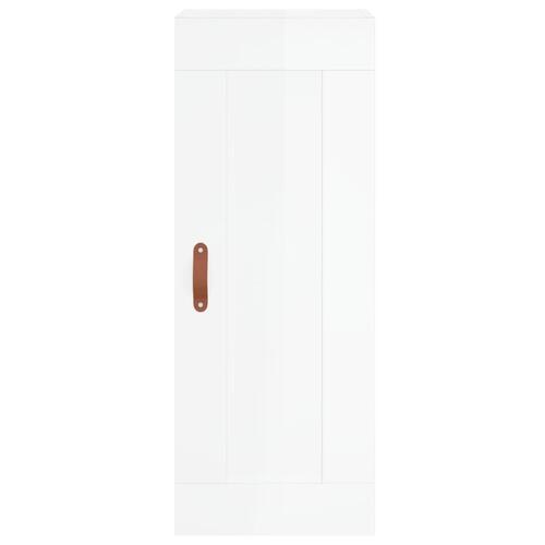 Skab 34,5x34x180 cm konstrueret træ hvid højglans
